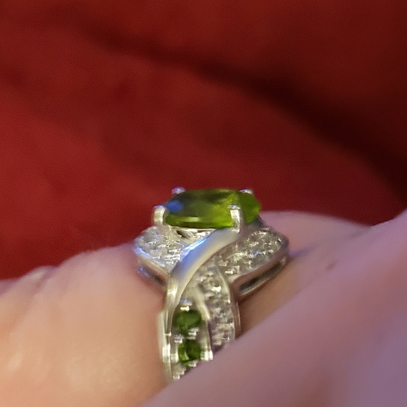 Premium Peridot and Multi Gemstone Ring in Platinum Over Sterling Silver 2.90 ct - Picture 7 of 7